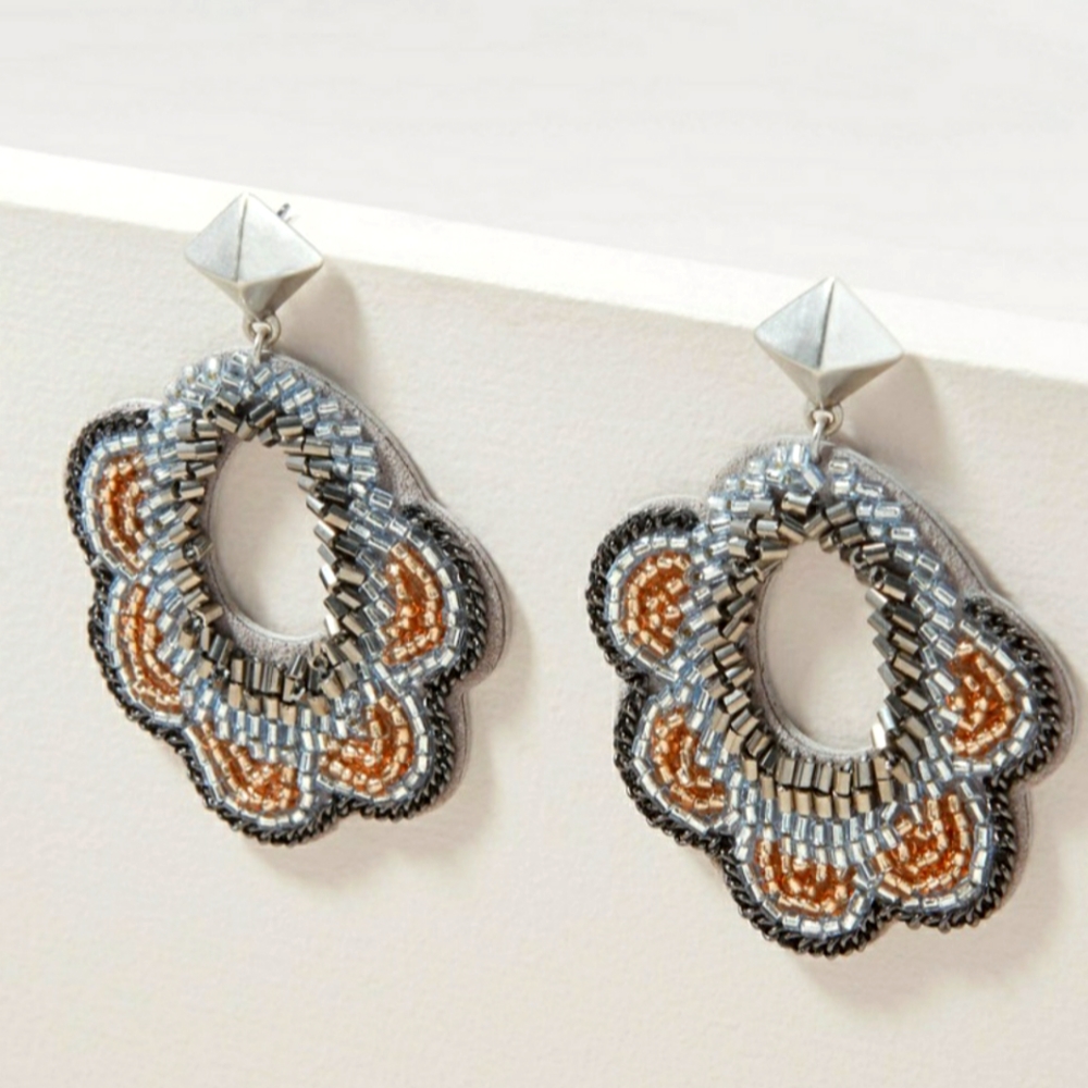 Stella & Dot Dove Statement Earring in Gray
